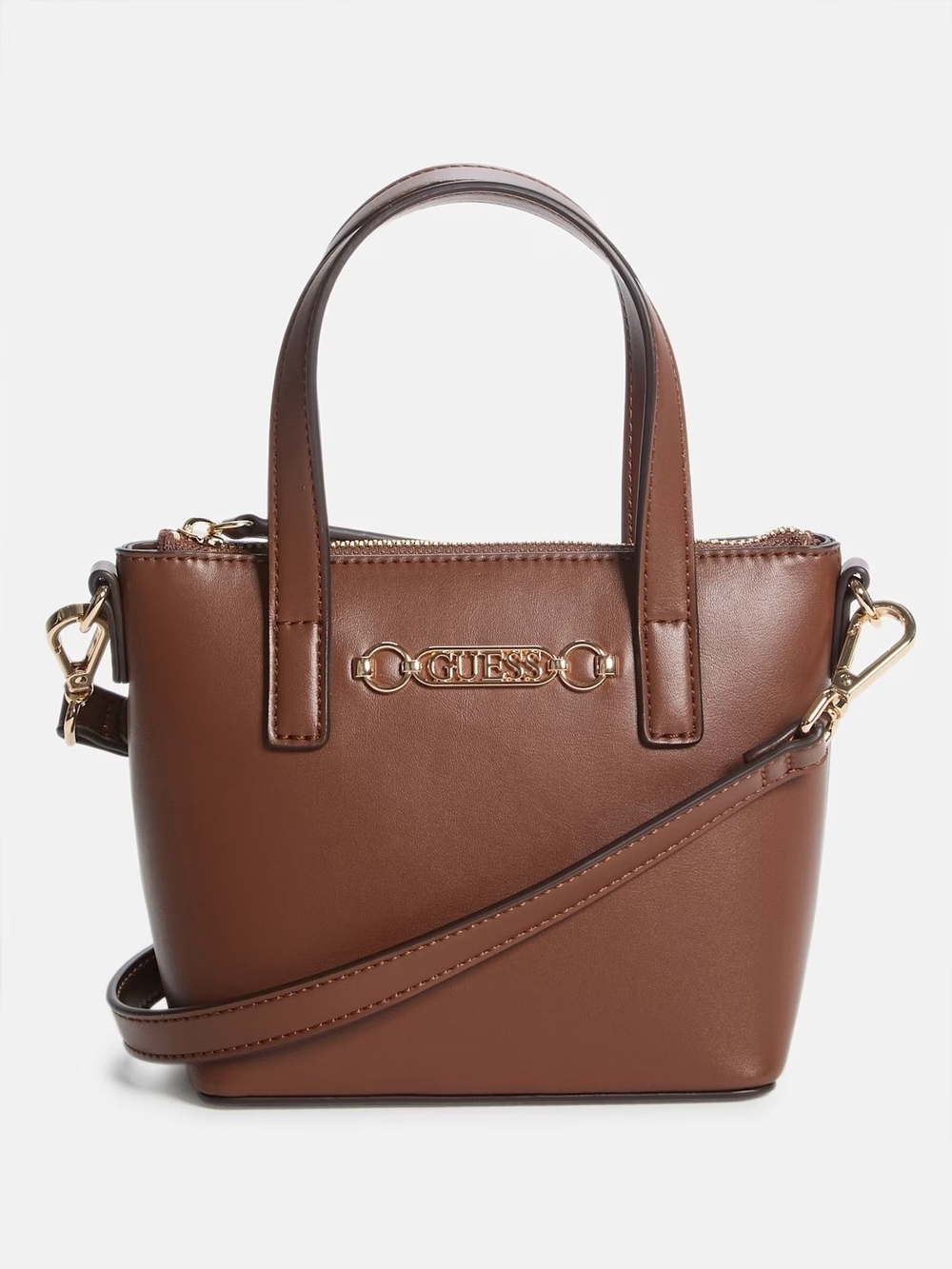 GUESS Brown Mini Tote Crossbody Handbag